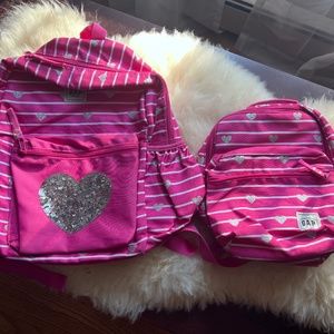 GAP School Backpack Lunch bag set HEART SEQUIN BACKPACK - Hot pink